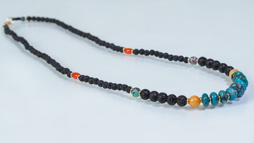 Lava & Amber Mala Necklace