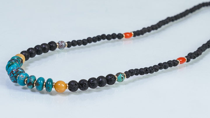 Lava & Amber Mala Necklace