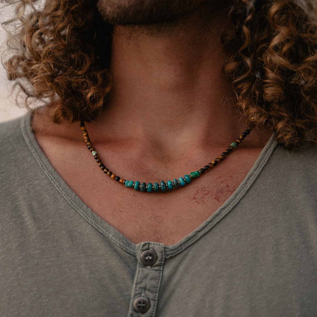 Tiger eye & turquoise necklace