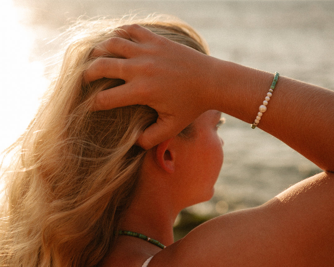 Pearls & Turquoise unisex bracelet