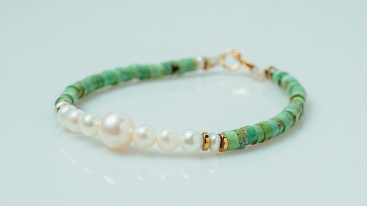 Pearls & Turquoise unisex bracelet