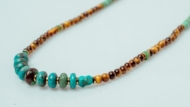 Tiger eye & turquoise necklace