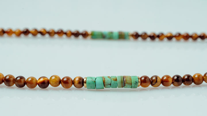 Tiger eye & turquoise necklace